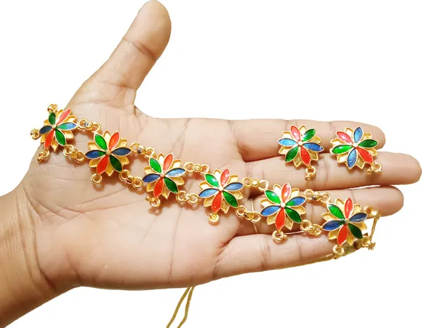 Assamese_Traditional_Gold_Plated_Multi_Colour_Golpata_Necklace_Set_For_Women